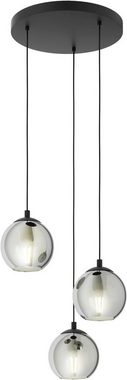 EGLO Pendelleuchte ARISCANI, ohne Leuchtmittel, Pendelleuchte Esstisch, Hängeleuchte, Rauchglas schwarz, E27, 76,5 cm