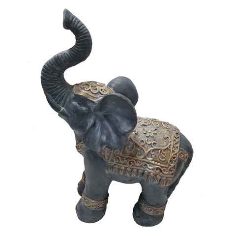 Dehner Gartenfigur Elefant, 51 x 37.5 x 18.5 cm, Magnesia, Exotischer, orientalischer Stil, für Innen und Außen
