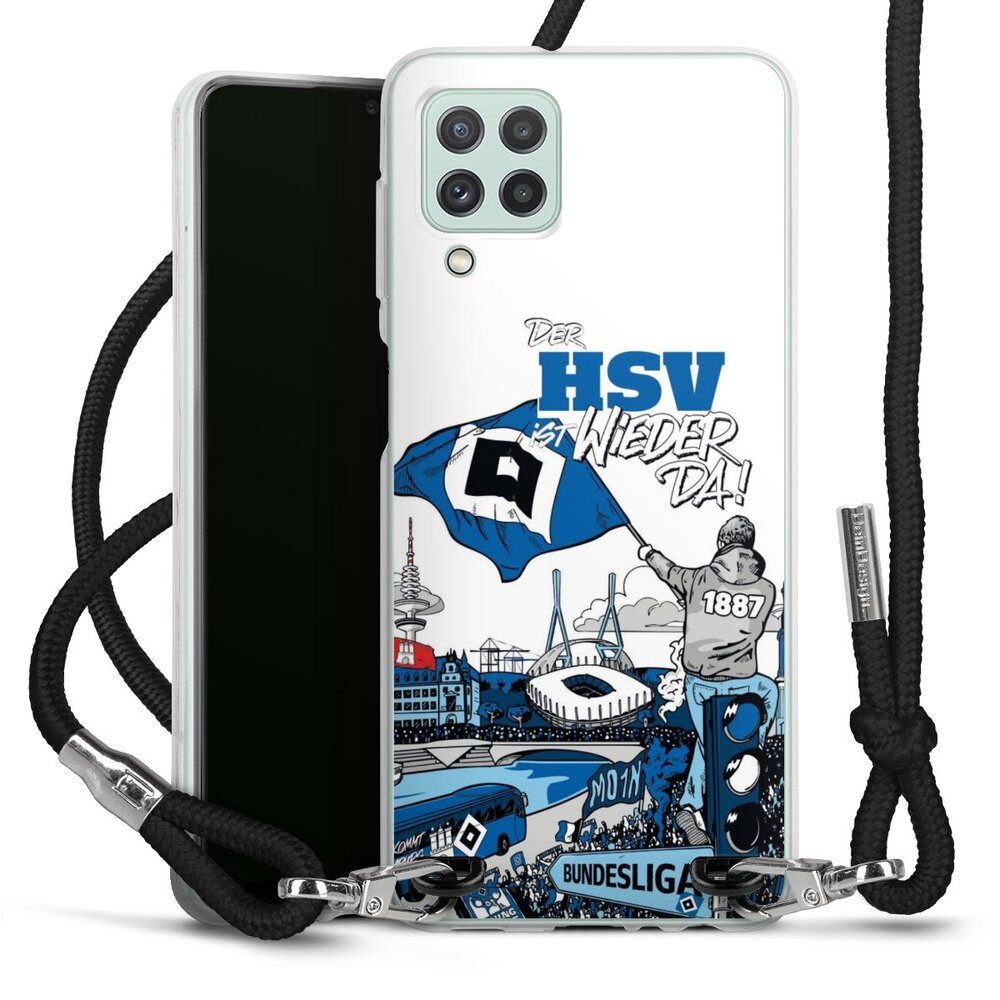 DeinDesign Handyhülle Hamburger SV Offizielles Lizenzprodukt Aufstieg, Samsung Galaxy A22 4G Handykette Hülle mit Band Case zum Umhängen