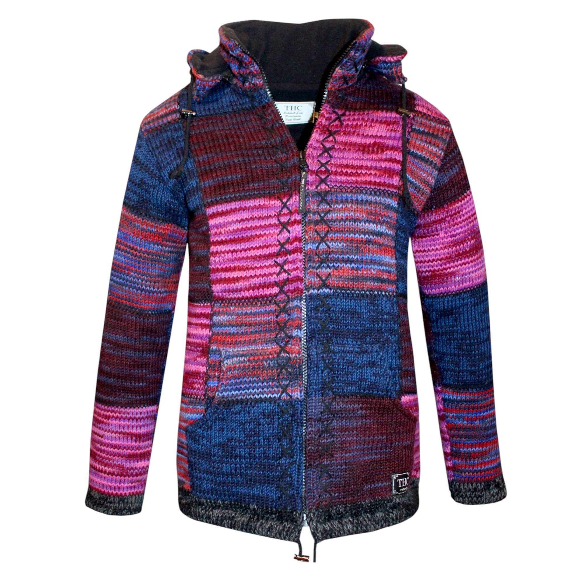 THC Natural Line Strickjacke THC Strickjacke 805 lila Quadrate (1 Stück, 1- günstig online kaufen