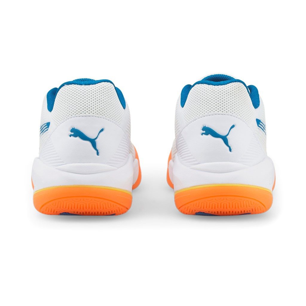PUMA Hallen-Indoorschuhe Eliminate Power Nitro weiss/blau Herren Badmintonschuh