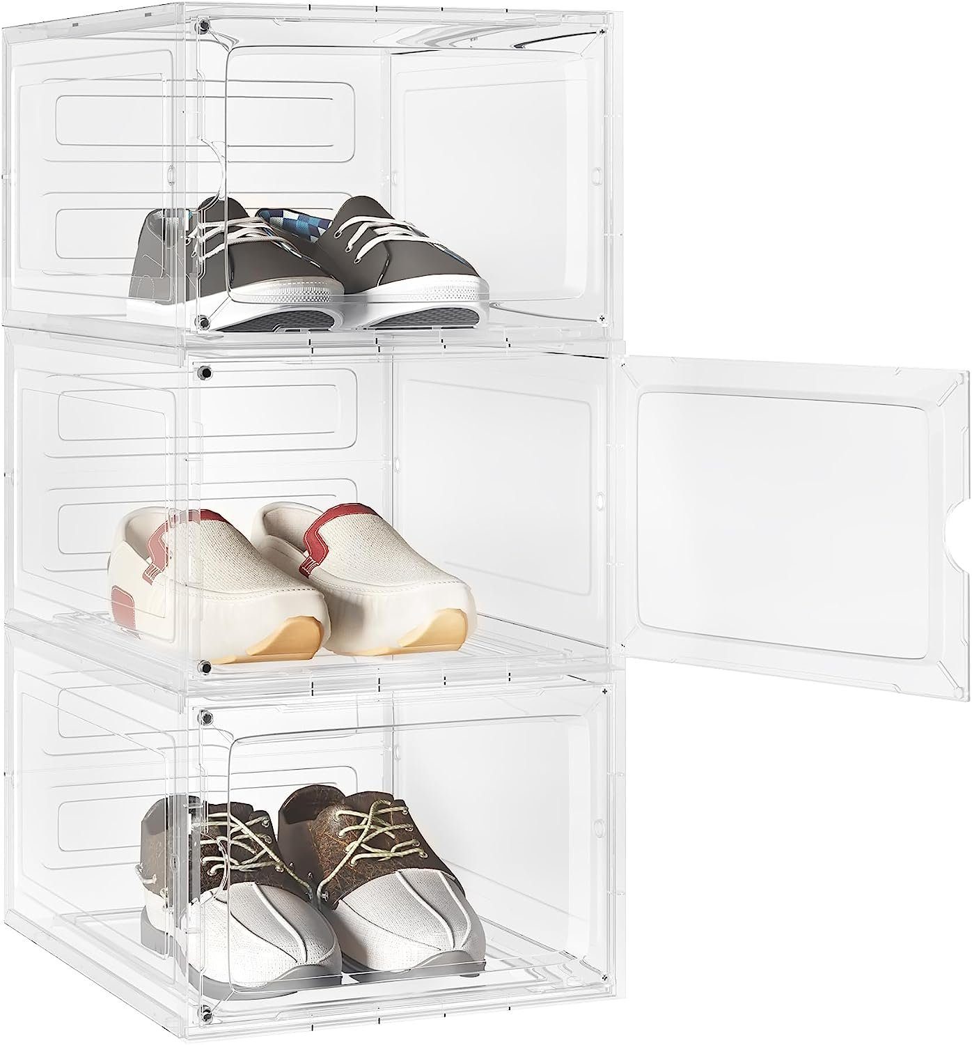 Woltu Schuhbox Aufbewahrungsboxen (3 St), stapelbar Schuhschrank mit magnet günstig online kaufen