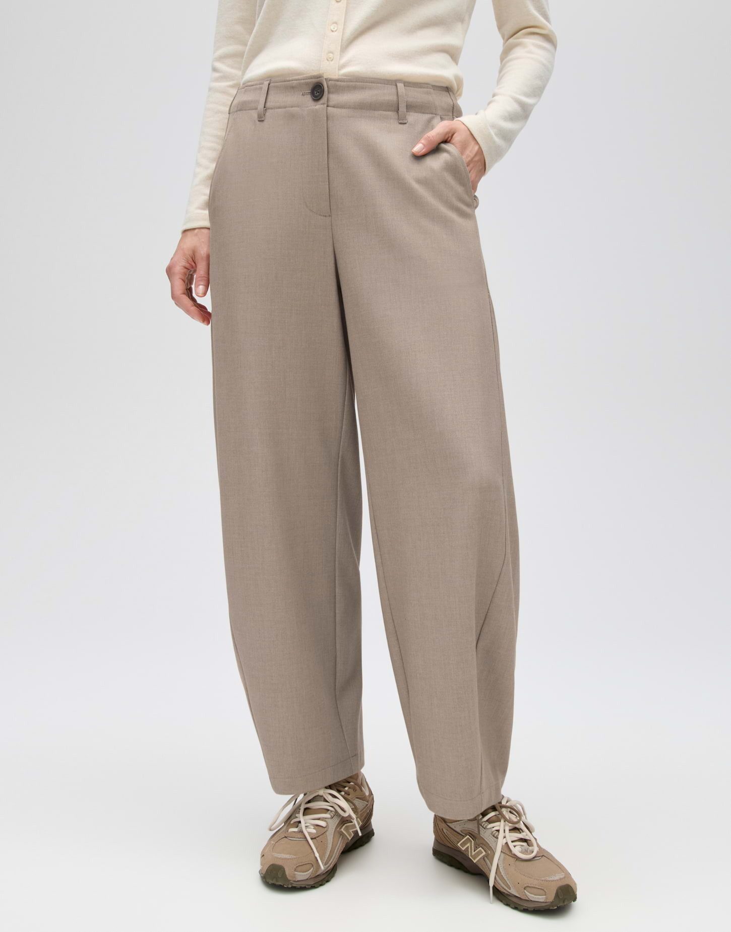 OPUS Stoffhose Myha horizon aus Webware mit ovaler Passform Ovale Barrel-Silhouette mit weich fließendem Fall und Seiteneinsatz