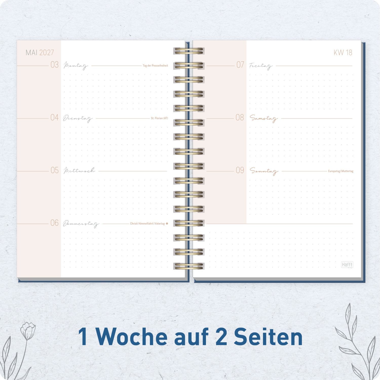 Häfft Terminkalender Lieblings-Timer 2026/2027 / 17 Monate / A5, Wire-O-Bindung – Bild 4 von 5