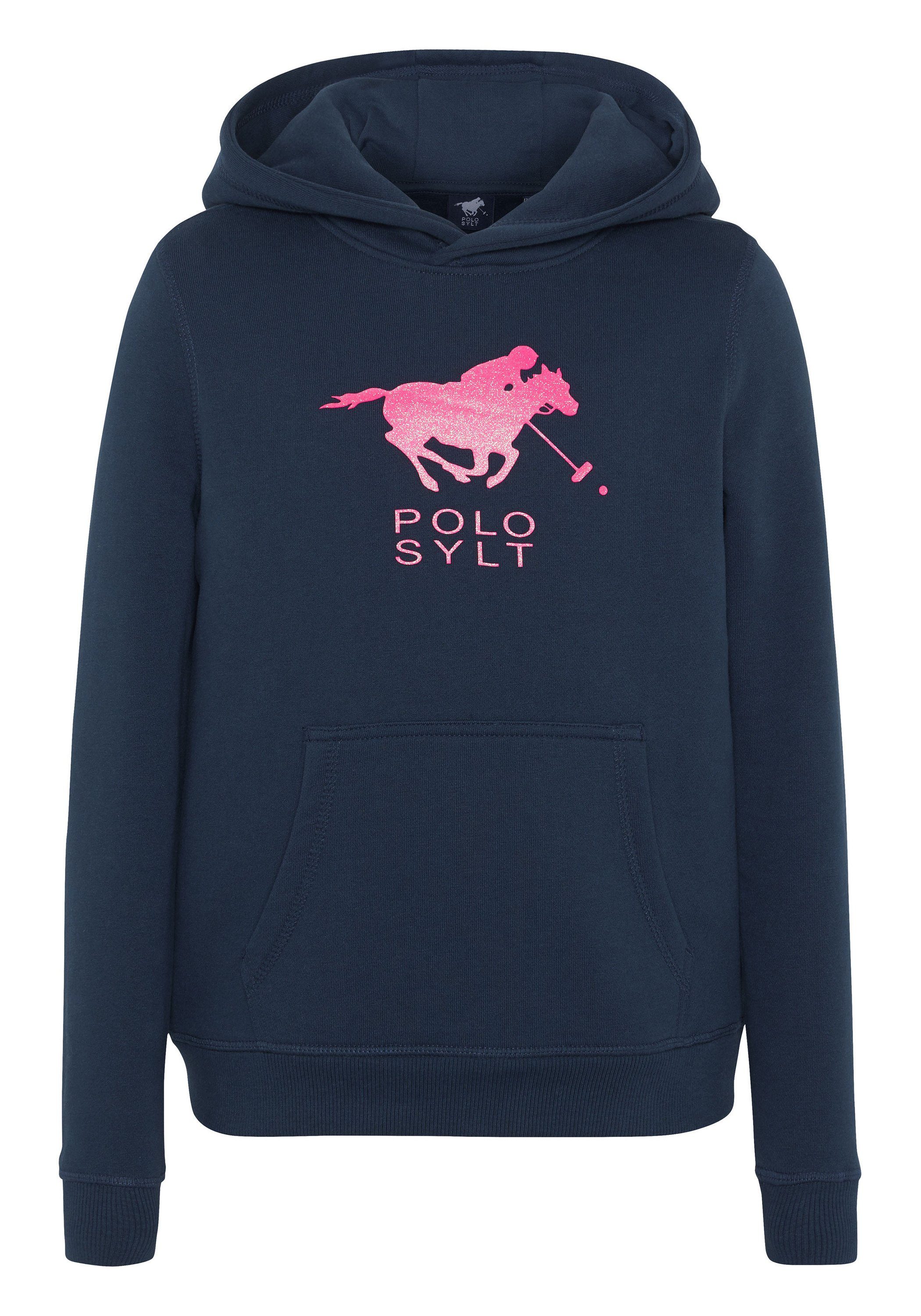 Polo Sylt Sweatshirt mit glitzerndem Label-Motiv Total Eclipse