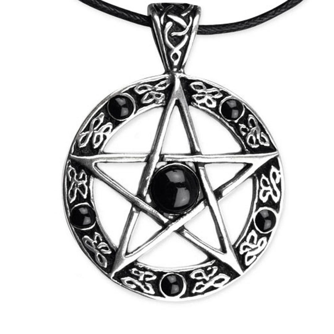 Amulett Pentagramm Anhänger: Gothic Schmuck mit Band