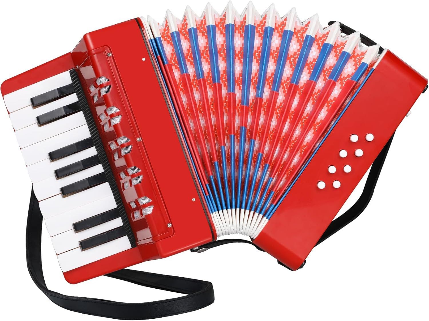 TLGREEN Knopf-Akkordeon Kinder-Akkordeon Ziehharmonika 17 Tasten, Musikinstrument (für Anfänger)