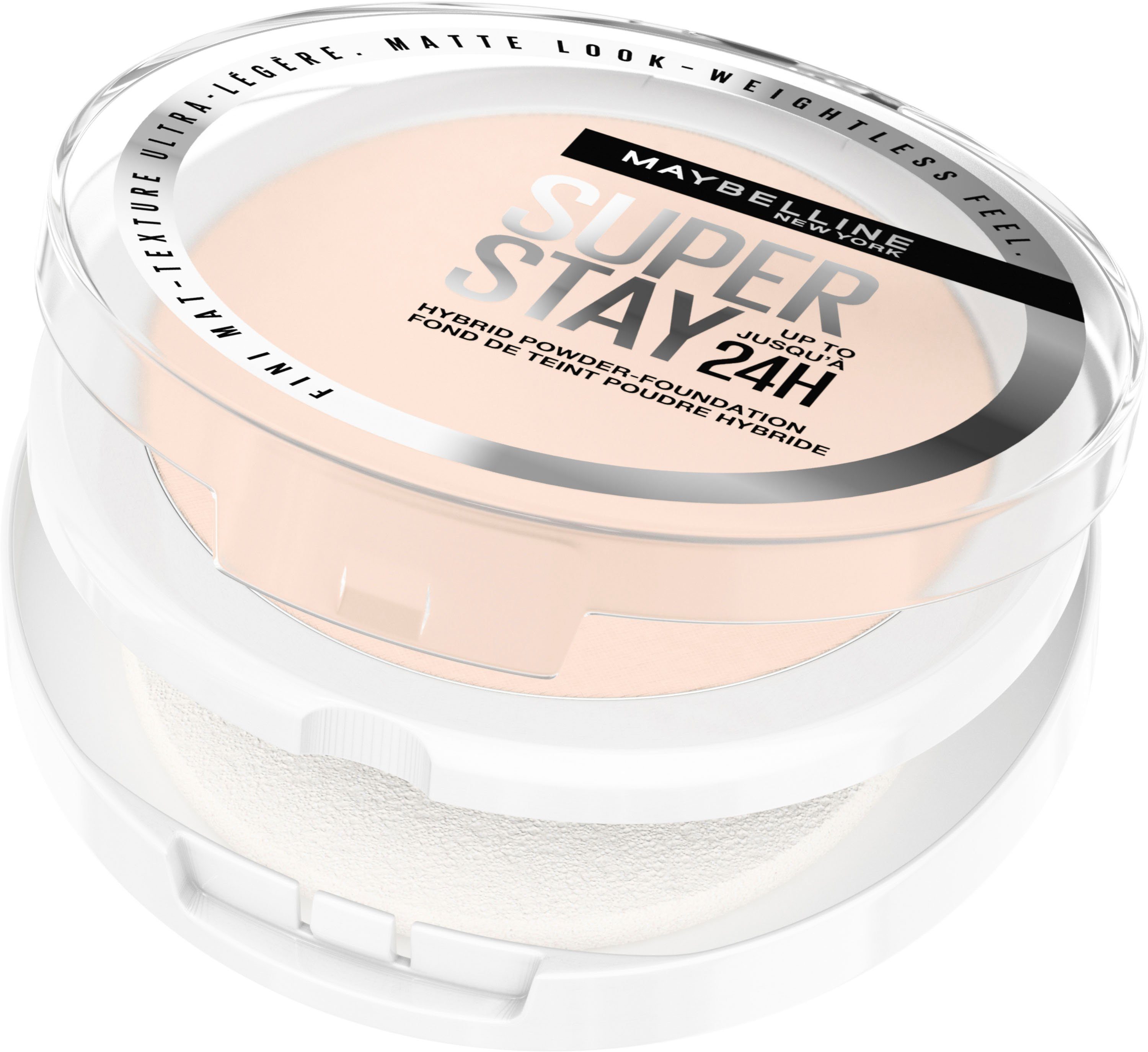 MAYBELLINE NEW YORK Foundation SUPER STAY HYBRID POWDER-FOUNDATION, mattes Finish mit Airbrush Effekt, dank leichter Pigmente