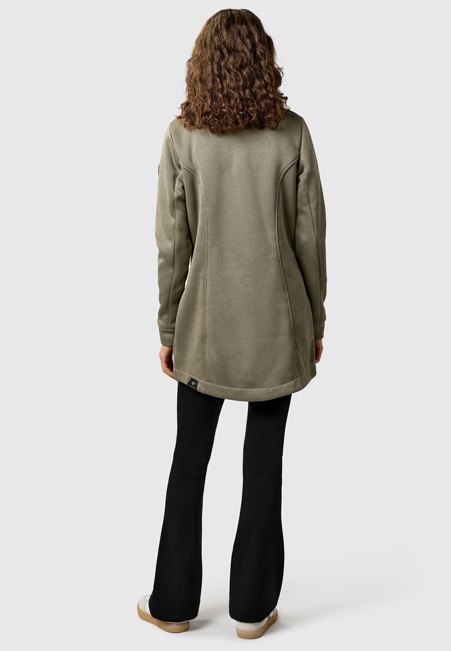 Ragwear Sweatjacke Letrice Bonded Elegante Zip-Jacke mit hohem Kragen in Feinstrickoptik