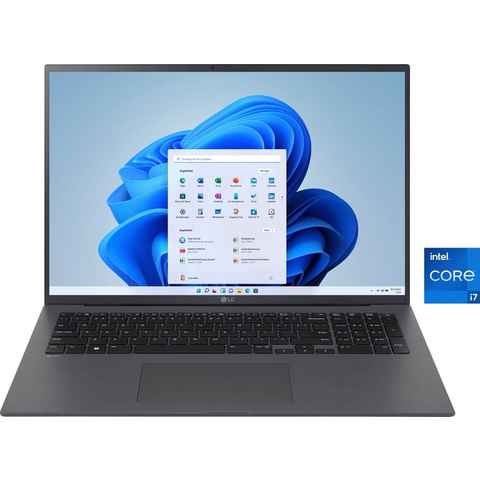 LG Gram 17" Laptop, QHD+ IPS-Display, 16 GB RAM, Windows 11 Home, Business-Notebook (43,18 cm/17 Zoll, Intel Core i7 1360P, Iris Xe Graphics, 1000 GB SSD, 17Z90R-G.AA79G)