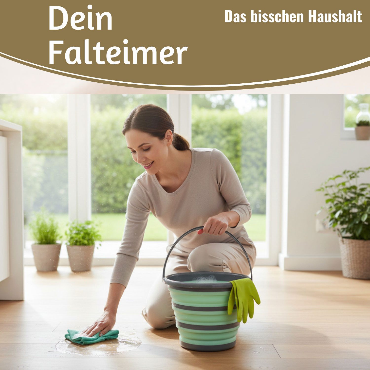 LS-LebenStil Falteimer Falteimer Flexibler Putzeimer 10L Eimer 35x24cm faltbar mit Griff, (TRT Kunststoff ähnlich Silikon Campingeimer, 1-tlg., Silikoneimer Wassereimer Camping Angeleimer), Henkel klappbar - stabiler Boden