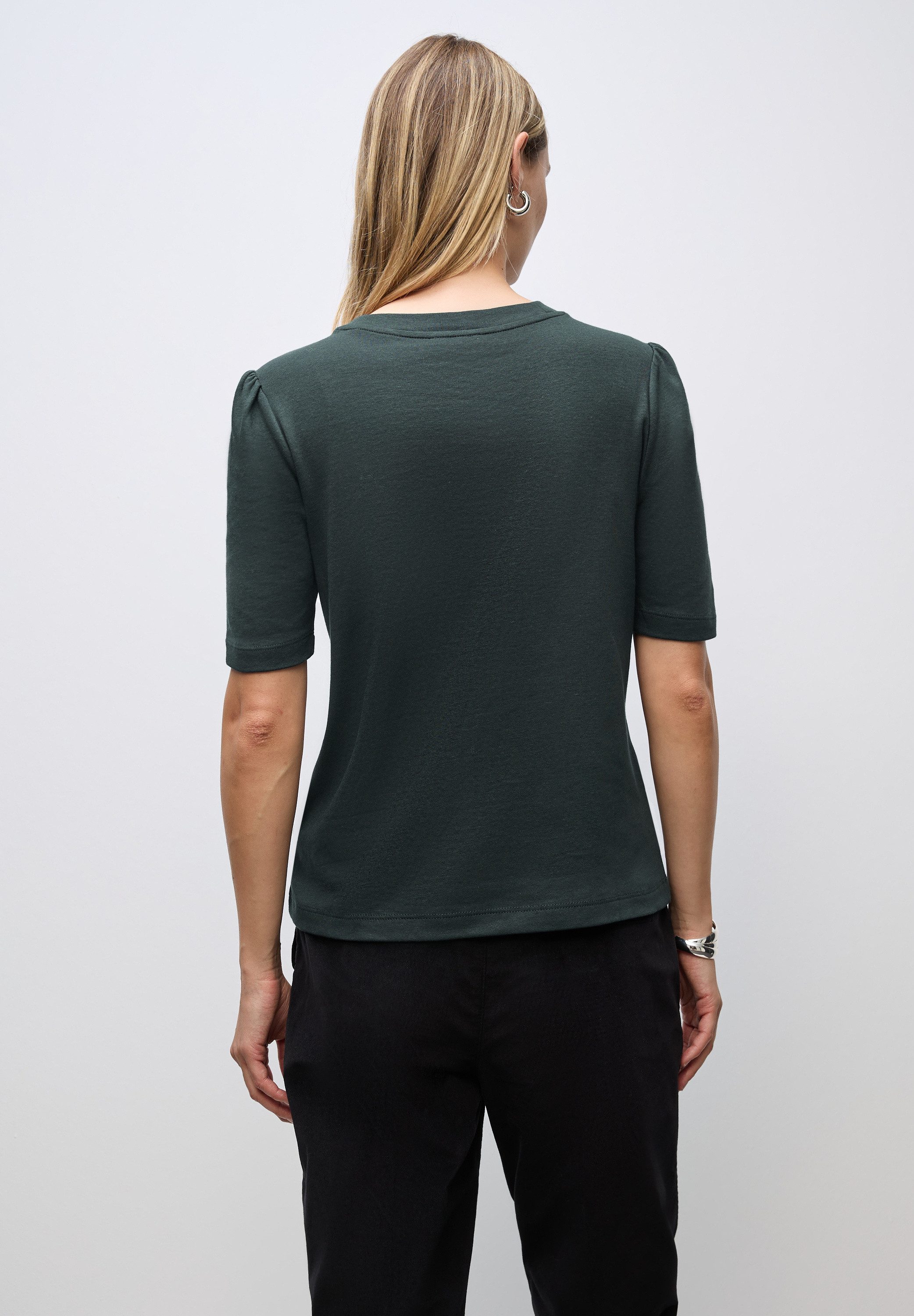 STREET ONE T-Shirt mit Raffung an den Schultern günstig online kaufen