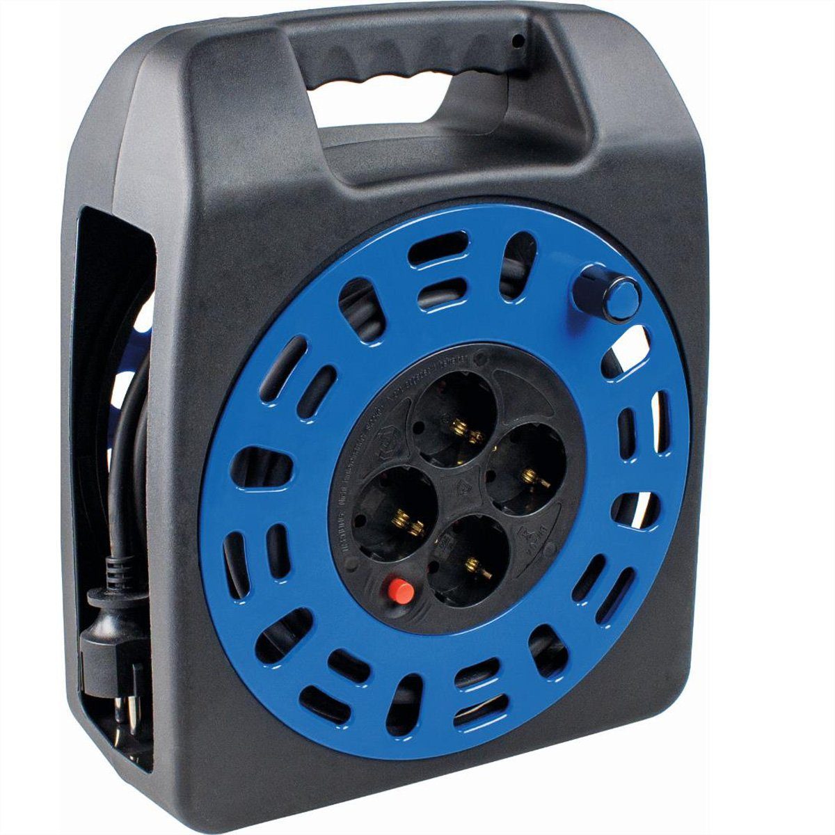 Bachmann Aufrollkabelbox 4x Schutzkontakt AC230V Kabeltrommel (Kabellänge 20 m), 20 m