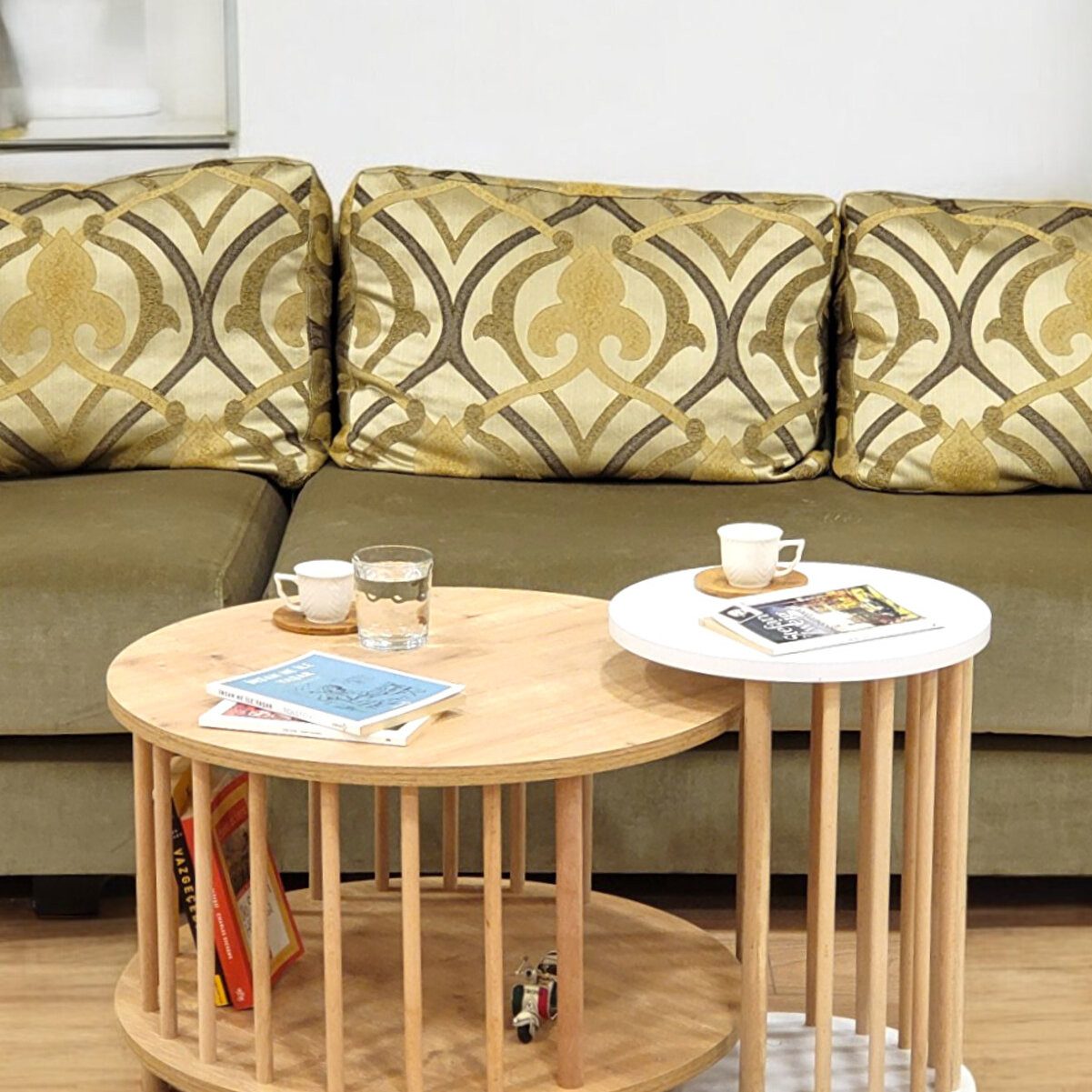 en.casa Couchtisch (2-St), Mit Zeitschriftenablage, 2 Ebenen 91332110