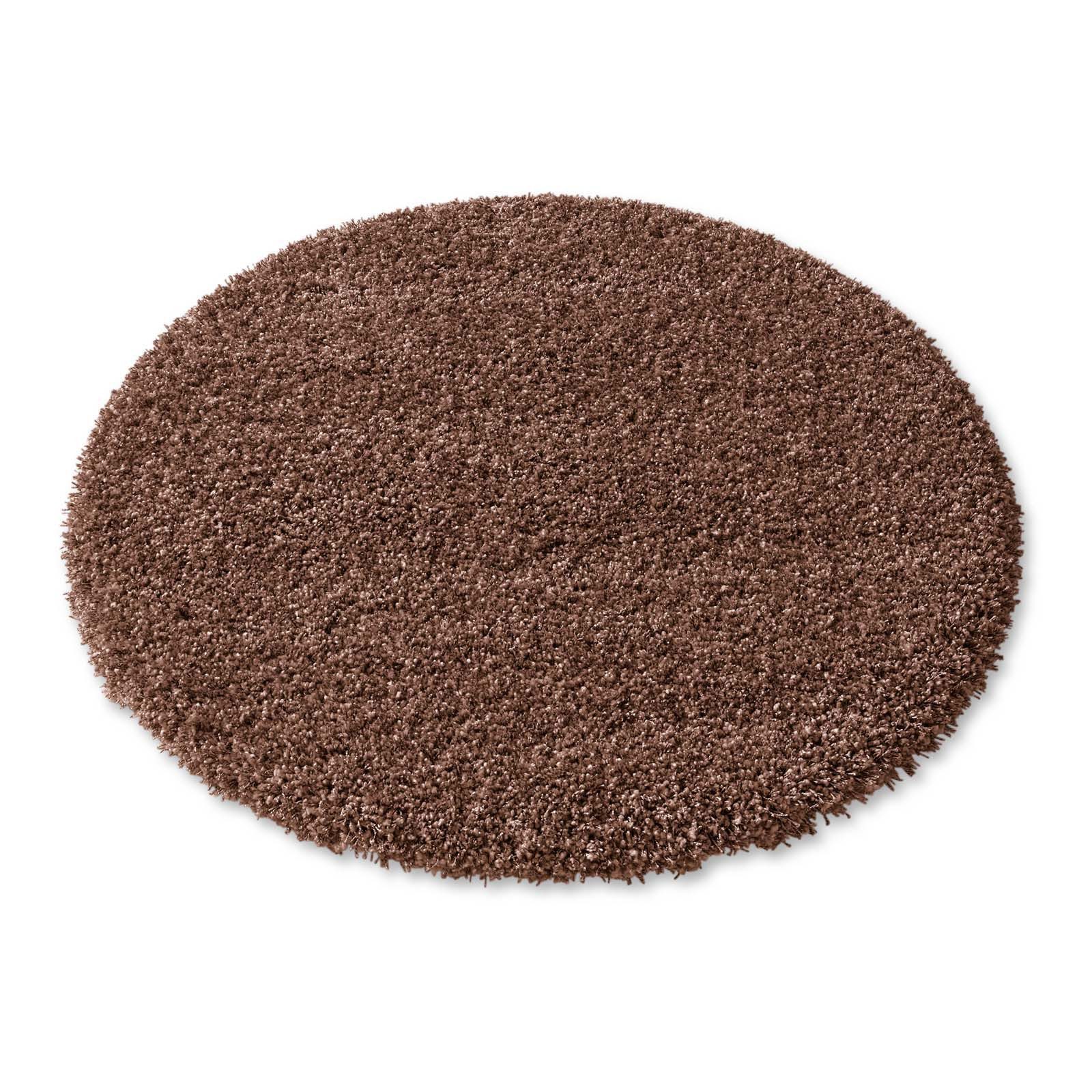 TaCa Home Langflor-Teppich Shaggy Teppich Langflor, rund, Höhe: 60 mm, Schlafzimmer Kinderzimmer Wohnzimmer, rostbraun - 120 x 120 cm rund – Bild 2 von 5