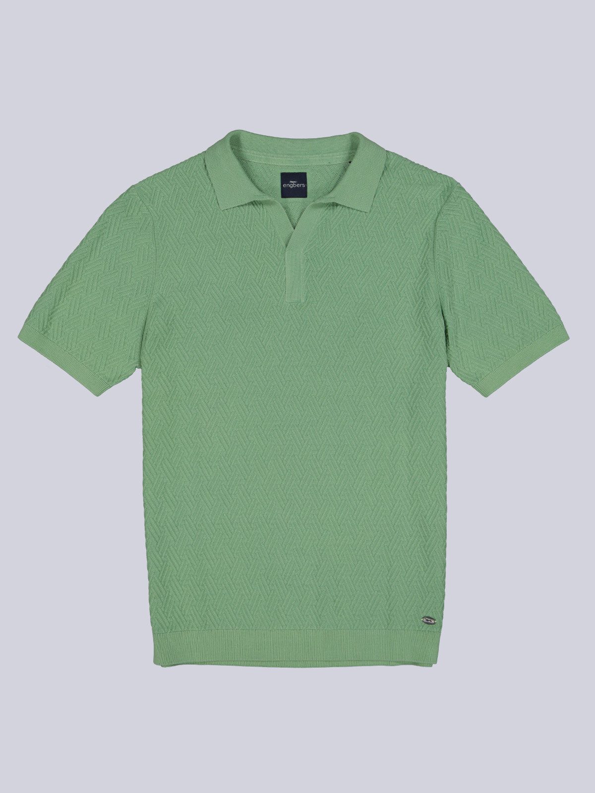 Poloshirt Herren Strick Polo-Shirt, Gruen