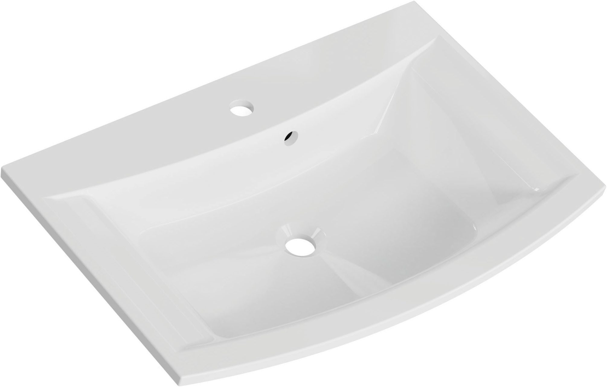 Saphir Waschtisch Serie 7045 Mineralmarmor-Waschtisch und Unterschrank, 71,5 cm breit, Waschplatz mit 2 Schubladen, Badmöbel Set mit Waschtisch – Bild 4 von 5