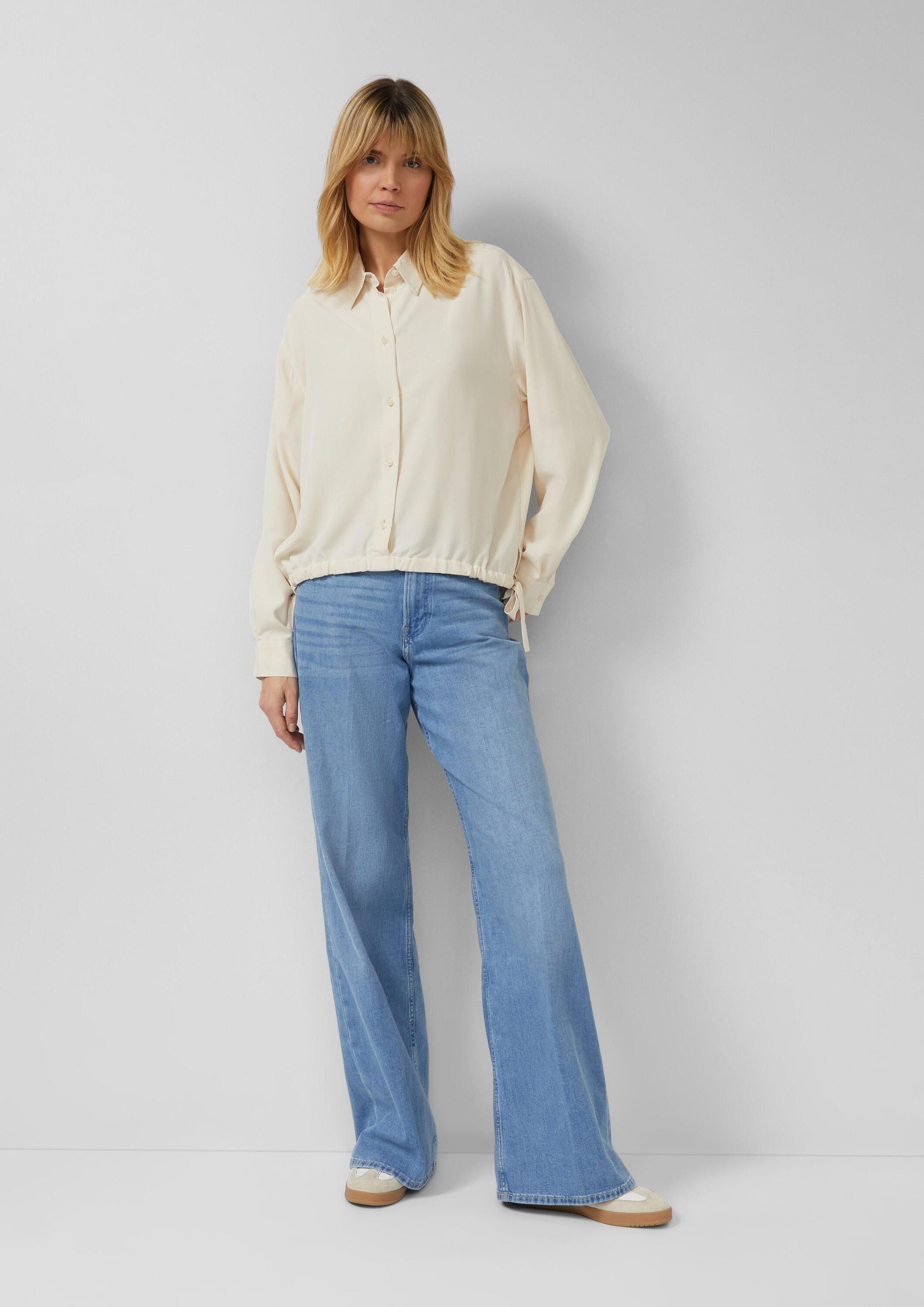 s.Oliver Langarmbluse Bluse Fließende Bluse mit Schleifen-Detail
