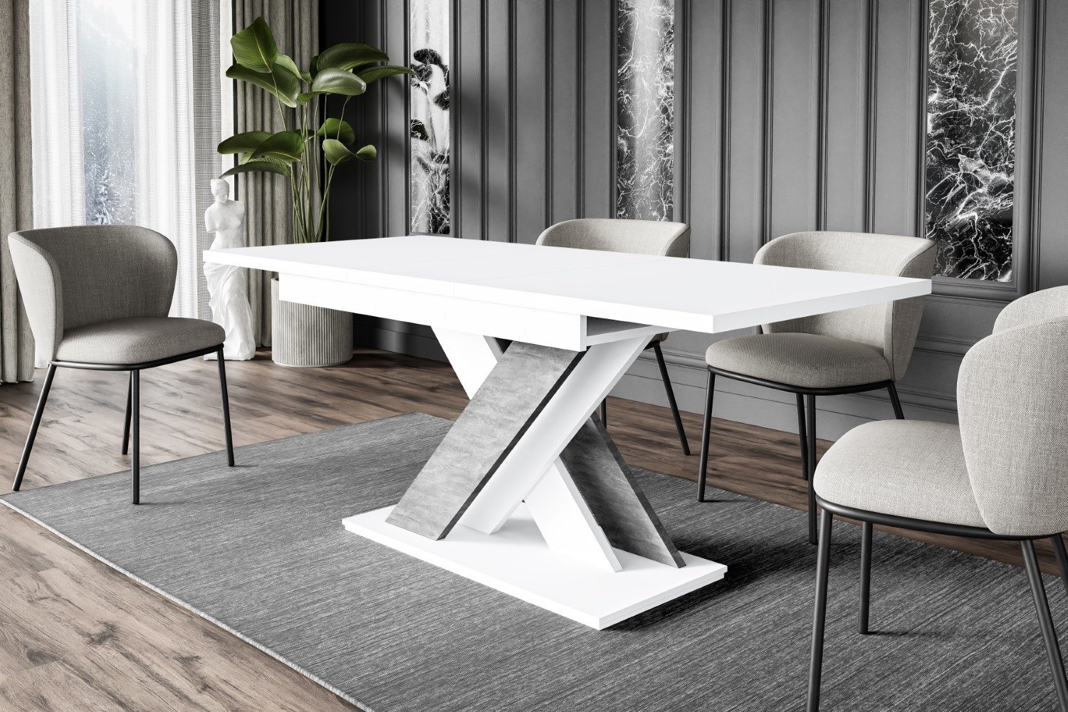 ALTDECOR Esstisch RONX (Esstisch ausziehbar, Esszimmertische, Tisch Wohnzimmertisch), Esszimmertisch ausziehbar 140 - 180 x 80 x 75 cm