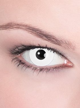 Metamorph Motivlinsen Kontaktlinse weiß mit Dioptrien, Eine weiße Kontaktlinse mit Stärke