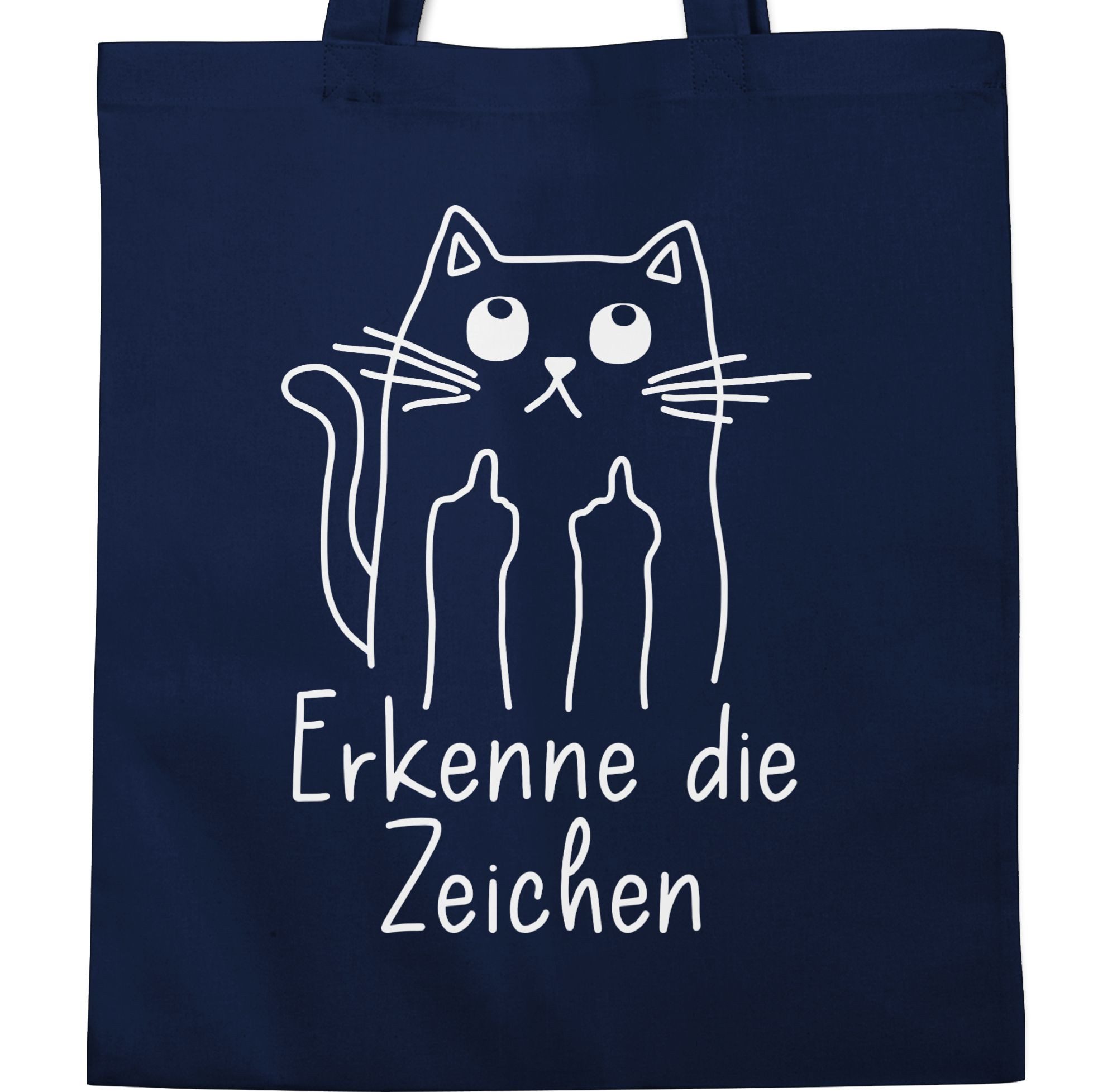 Shirtracer Umhängetasche Katzensprüche Lustig Katze Katzenfan Geschenk Erkenne die Zeichen, Sprüche Statement mit Spruch