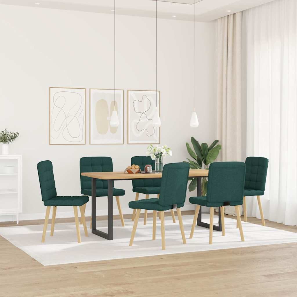 vidaXL Esszimmerstuhl Esszimmerstühle 6 Stk. Dunkelgrün günstig online kaufen