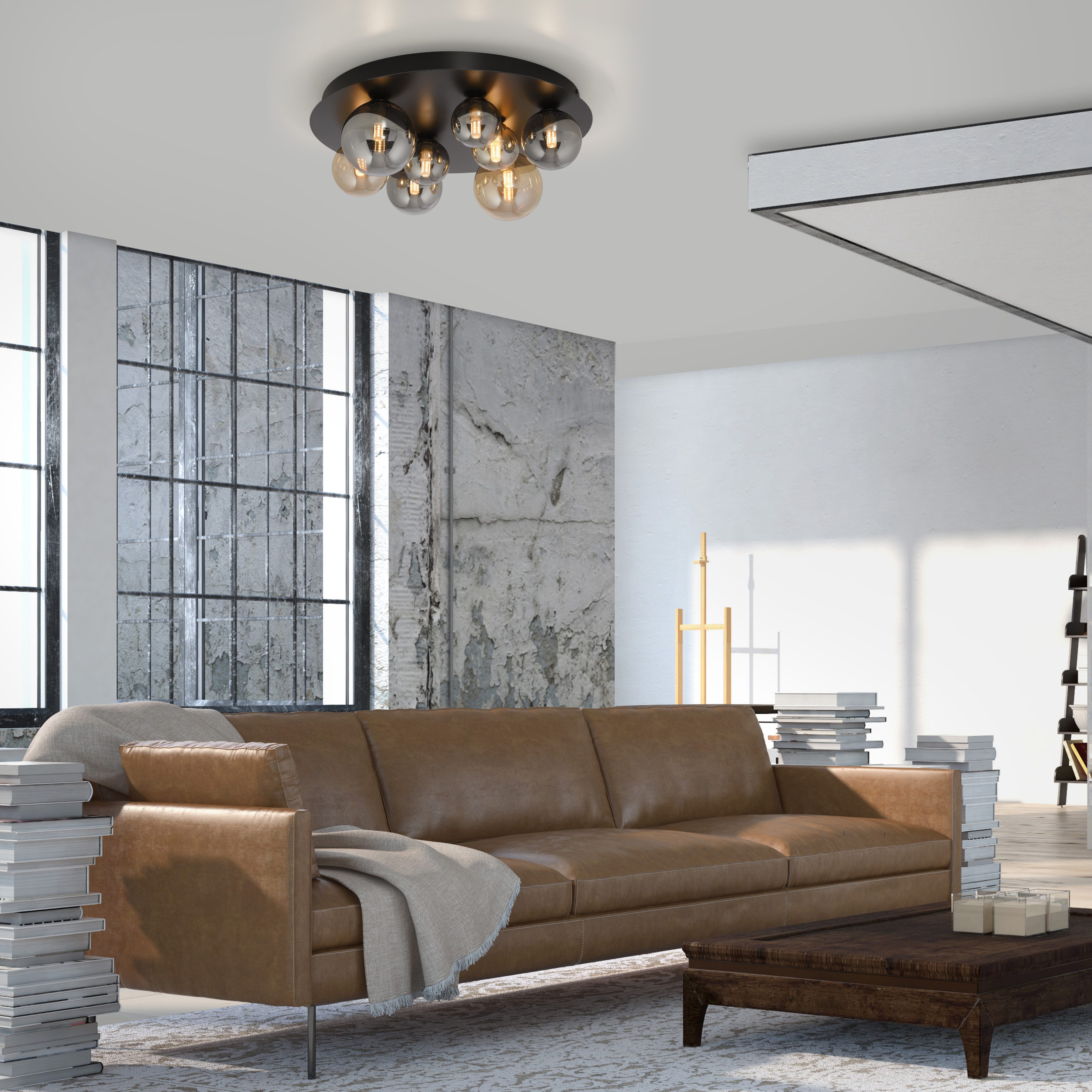 Paul Neuhaus LED Deckenleuchte POPSICLE, LED wechselbar, Warmweiß, Rauch und Ambergläser in vers. Größen