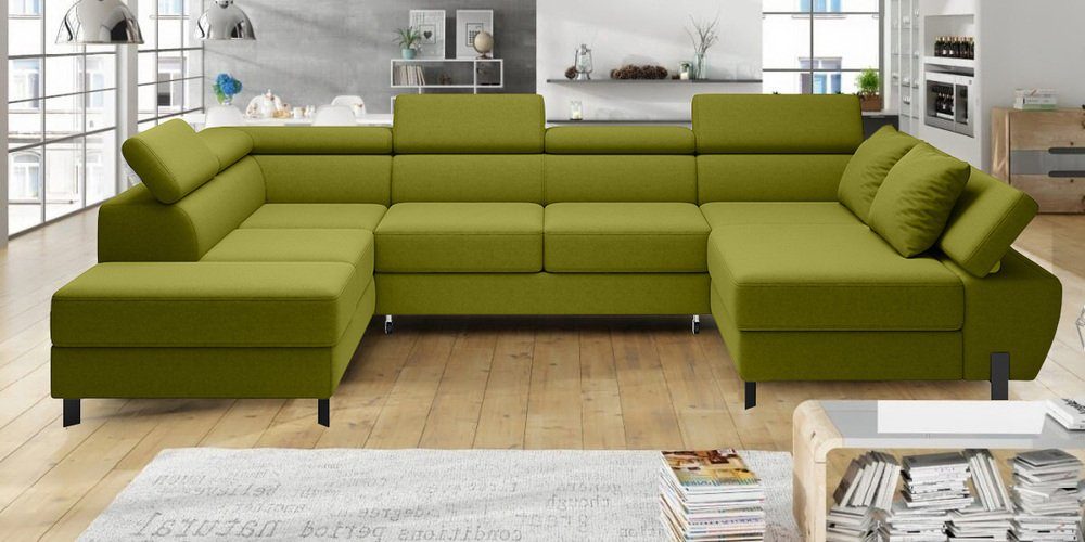 Stylefy Wohnlandschaft Molinardi XL, Sofa, oder Design und links Relaxfunktion, Bettkasten, mit mane bestellbar, Modern Bettfunktion rechts U-Form