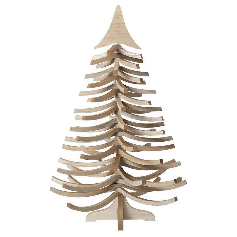 Deko AS Künstlicher Weihnachtsbaum Weihnachtsbaum-Tannenbaum natur - "Klapptanne" - 120x80 cm - 20120, Fichtenholz furniert, Zusammenfaltbar