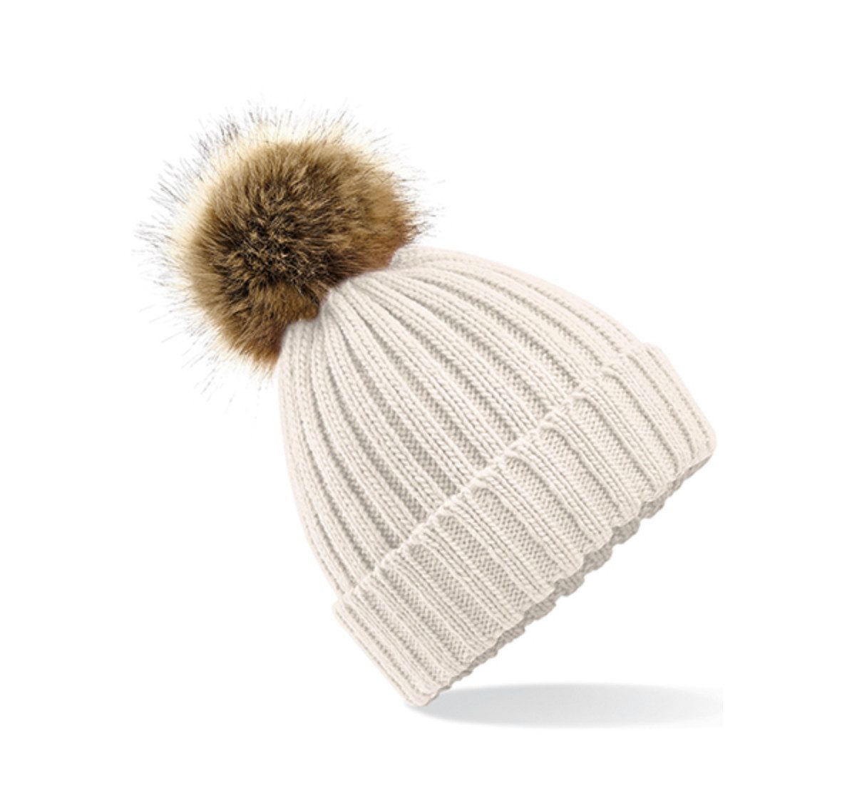 Beechfield® Beanie Beechfield Infant Faux Fur Pom Pom Chunky Beanie günstig online kaufen