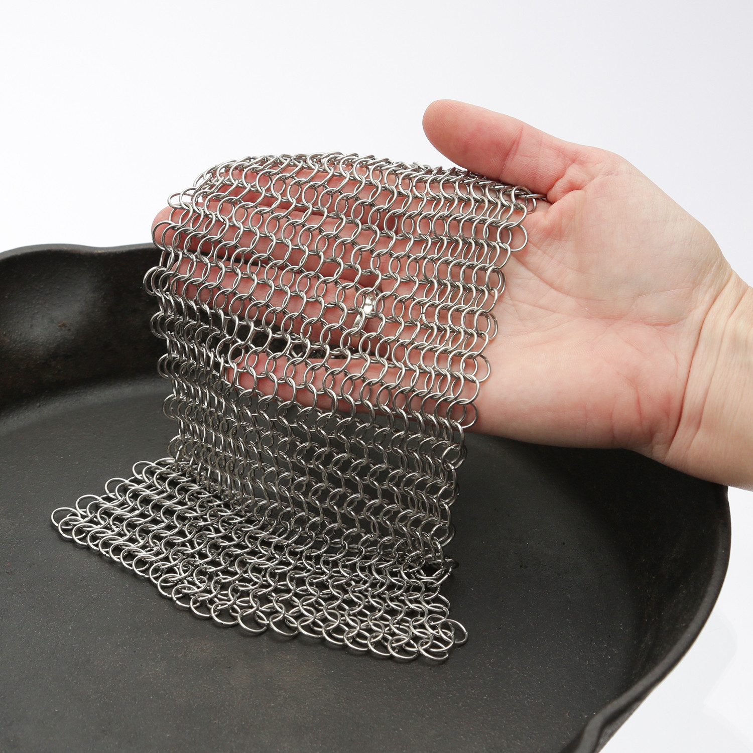 YOUCAMP Grillbürste Ringreiniger für Gusseisen Feuertöpfe Netzreiniger Edelstahl 20x20cm