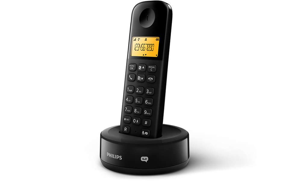 Philips Philips D165B Telefon Schnurlos – Festnetztelefon Schnurlos Schnurloses DECT-Telefon