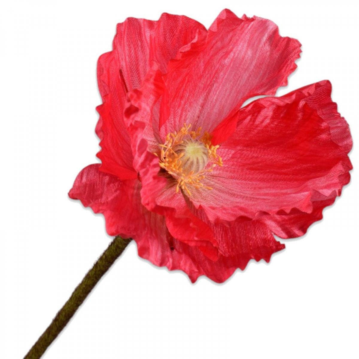Künstliche Zimmerpflanze Seidenblume Mohn Rot (63cm), SILK-KA