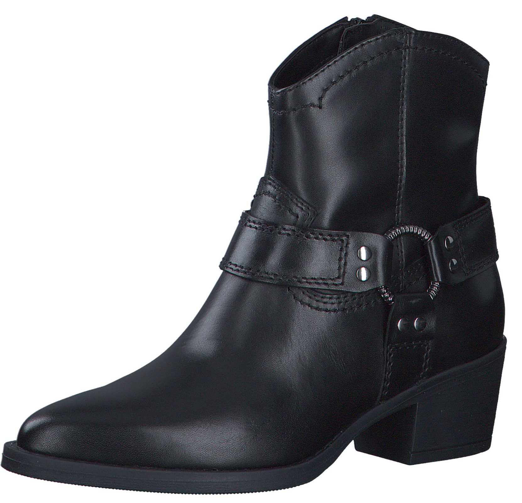 1-25705-43 003 Black Leather Stiefelette