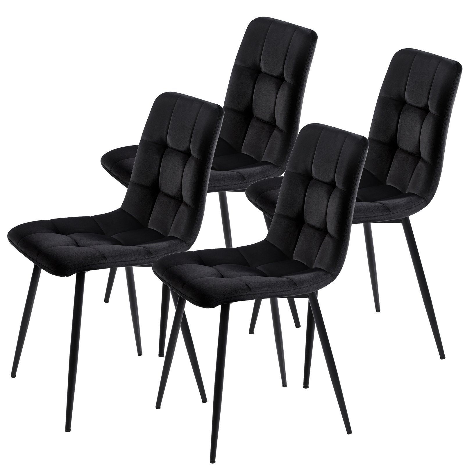 FUROKOY Esszimmerstuhl 4er Set Esszimmerstuhl Küchenstuhl Polsterstuhl,  Design Stuhl mit Rückenlehne,mit Sitzfläche Samt,Gestell aus Metall
