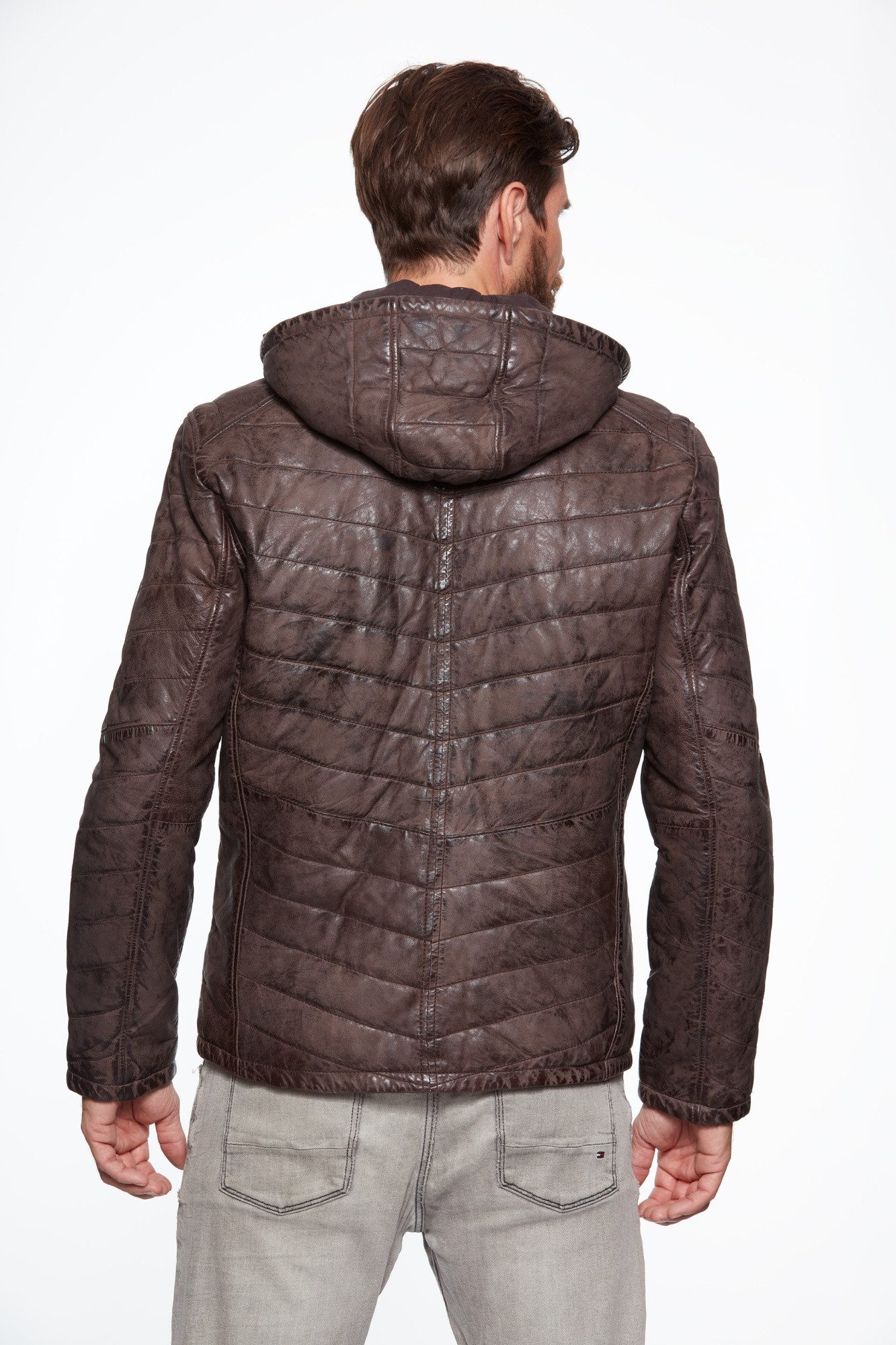 Jilani Lederjacke Simon-2 #KJ Jilani - Herren Lederjacke Steppjacke Kapuze günstig online kaufen