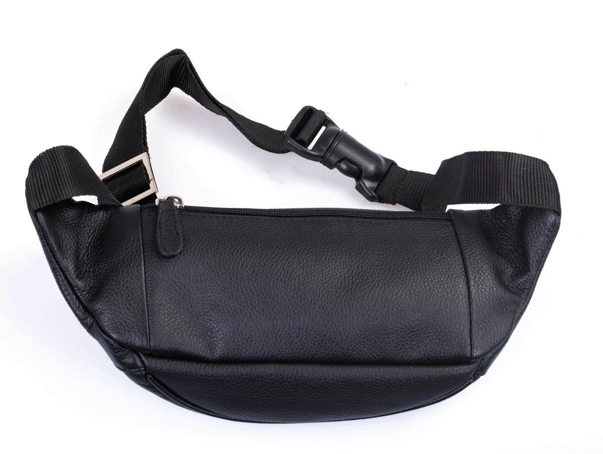 GlücksNugget Bauchtasche Ledergürteltascheaus hochwertigem schwarz Sicherheitsfach