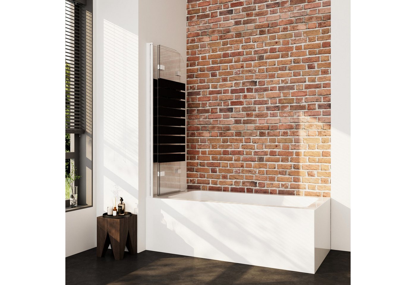 Thumbnail - Boromal Badewannenaufsatz 140x140 130x140 120x140 3 teilig faltbar Duschwand für Badewanne Glas, 5mm Sicherheitsglas, Mi...