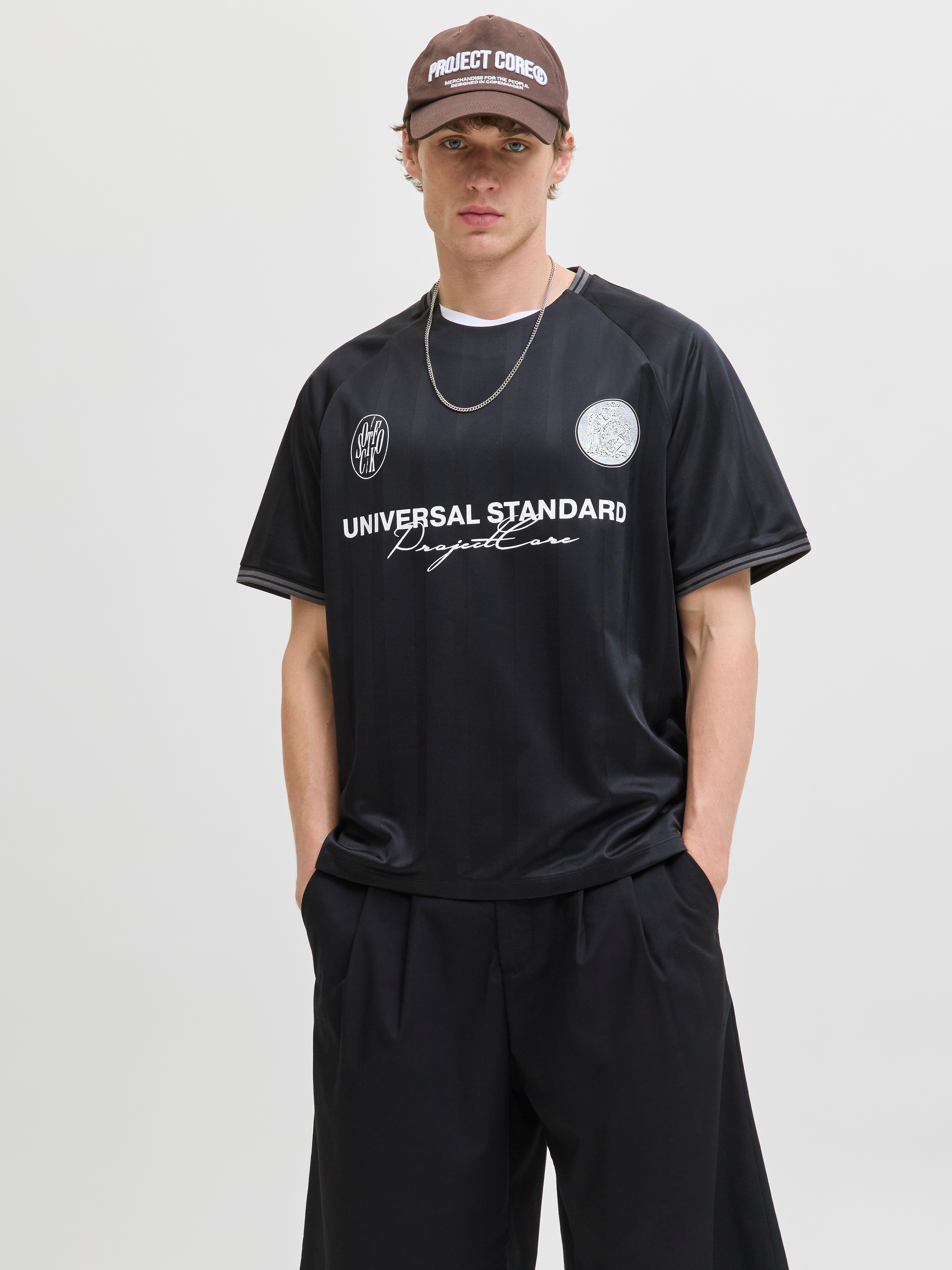 Jack & Jones Trainingsshirt JCOCOVER RETRO FOOTBALL TEE SS LN