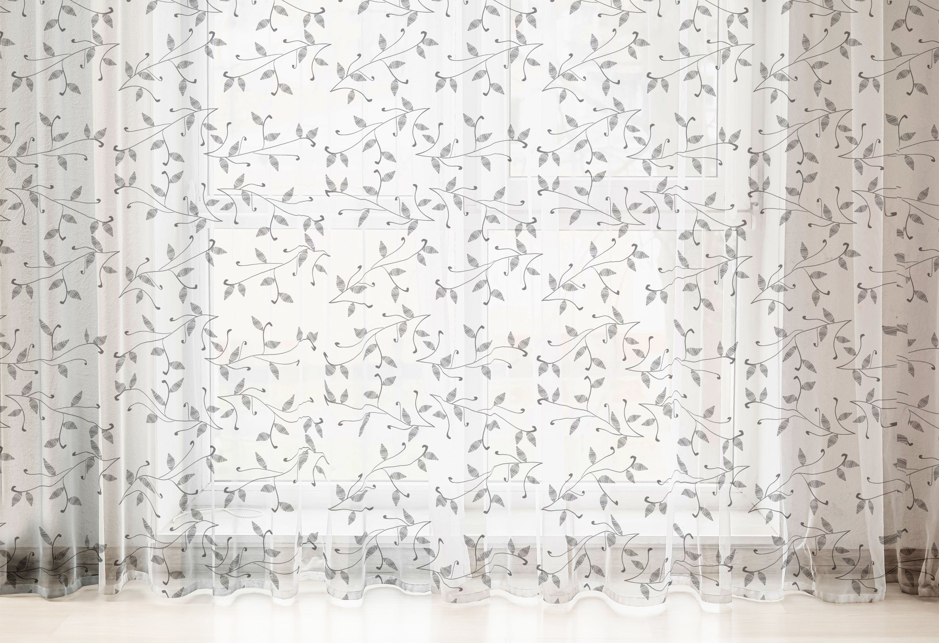 Eco 2 Minimalist Muster Drapierung Gardine Panels, schiere Party für Abakuhaus, Hochzeit Blatt