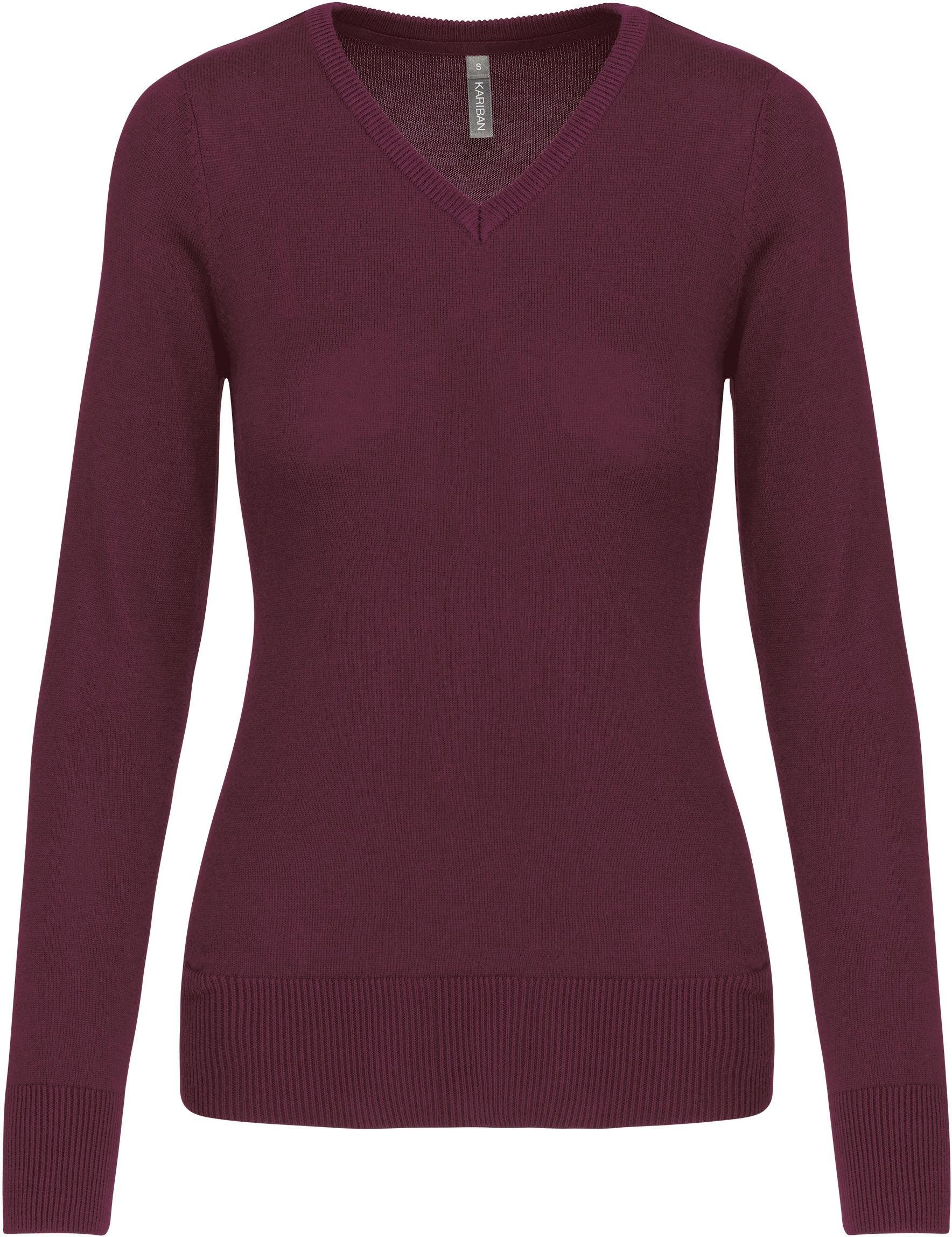 Sweatshirt Damenpullover mit V-Ausschnitt