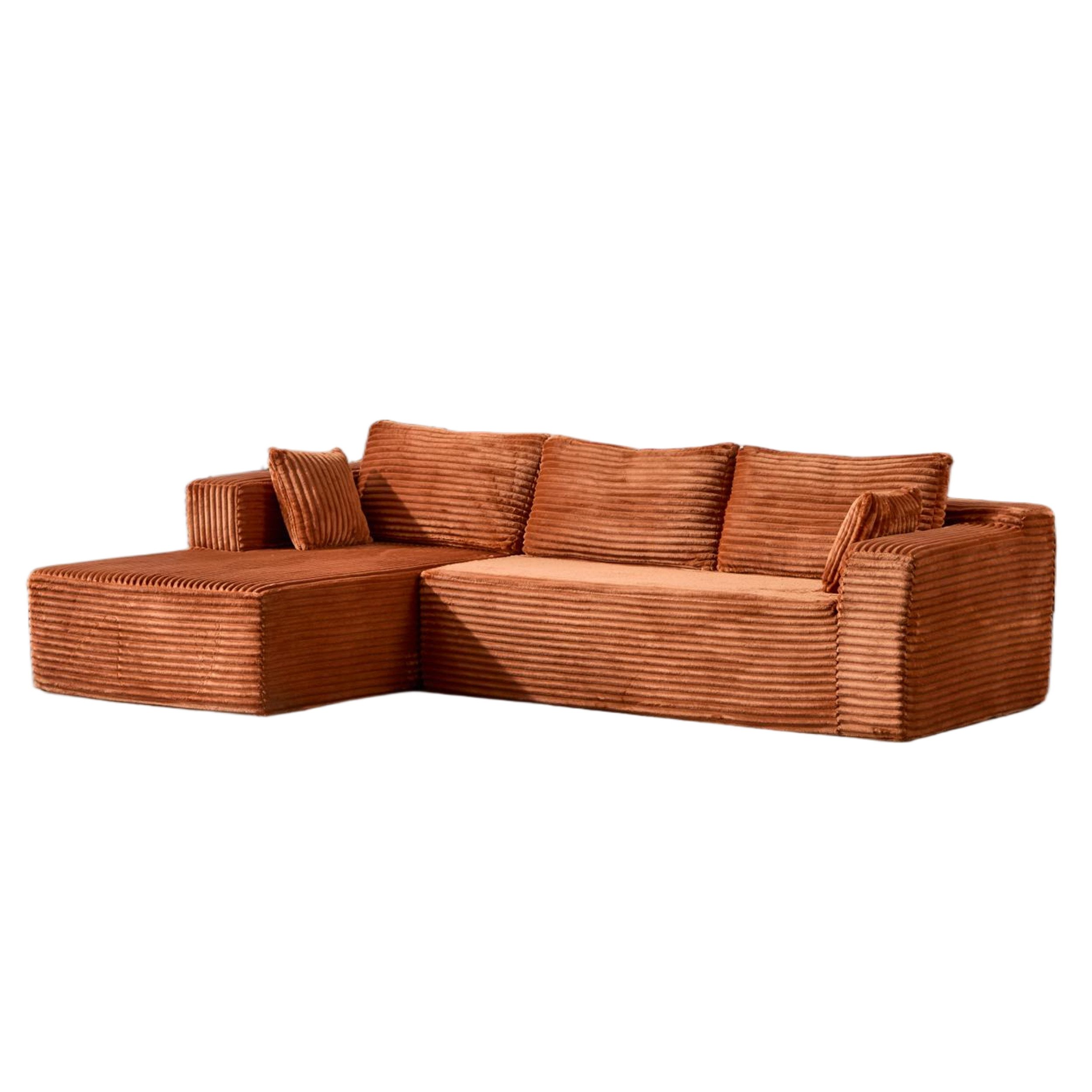 Leawin Ecksofa Cord Schlafsofa mit Chaiselongue, modernes L-Form Sofa klein günstig online kaufen