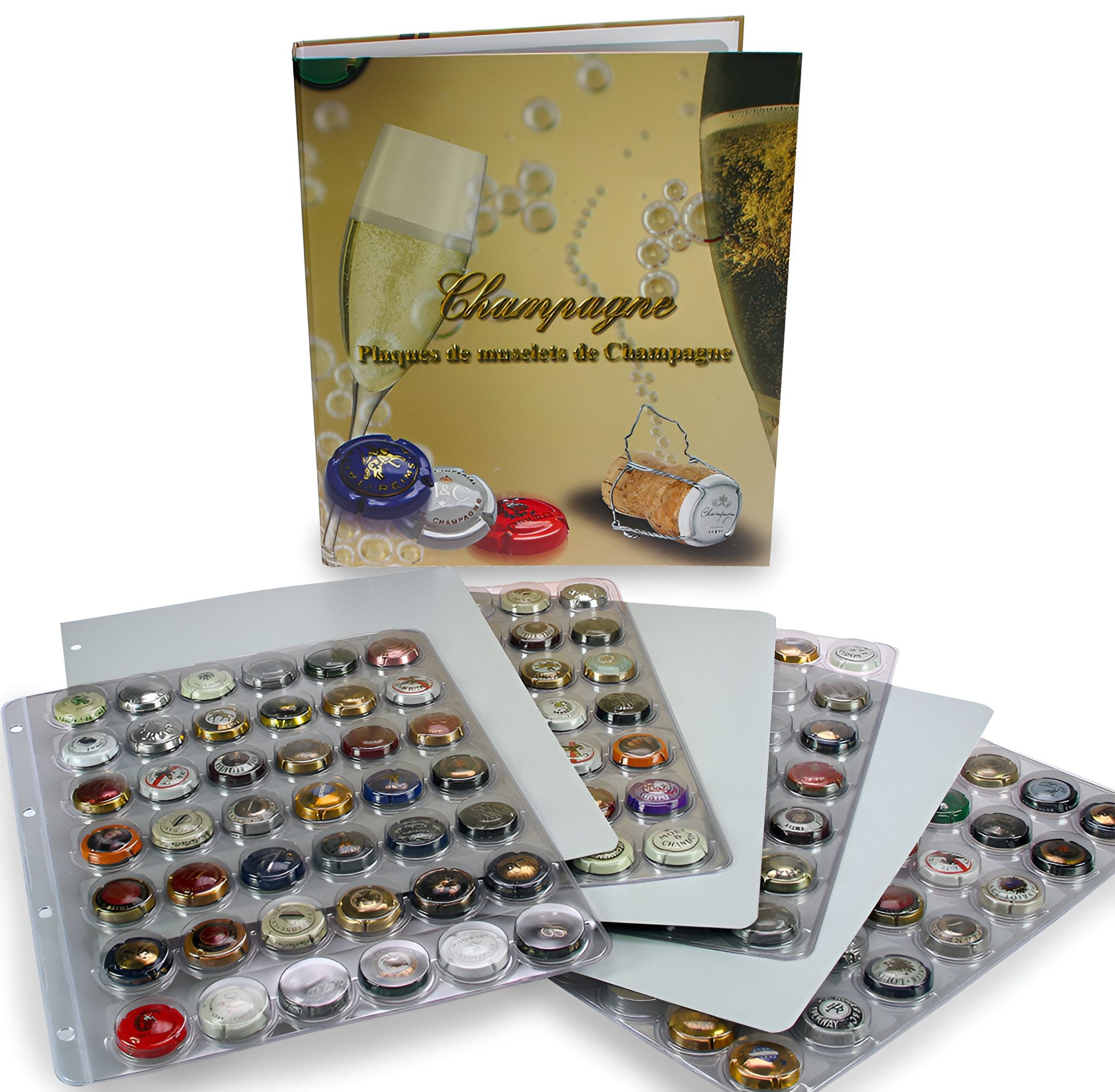 Safe-Album Präsentationsordner SAFE Champagner-Deckel-Album für 84 Champagnerkapseln erweiterbar