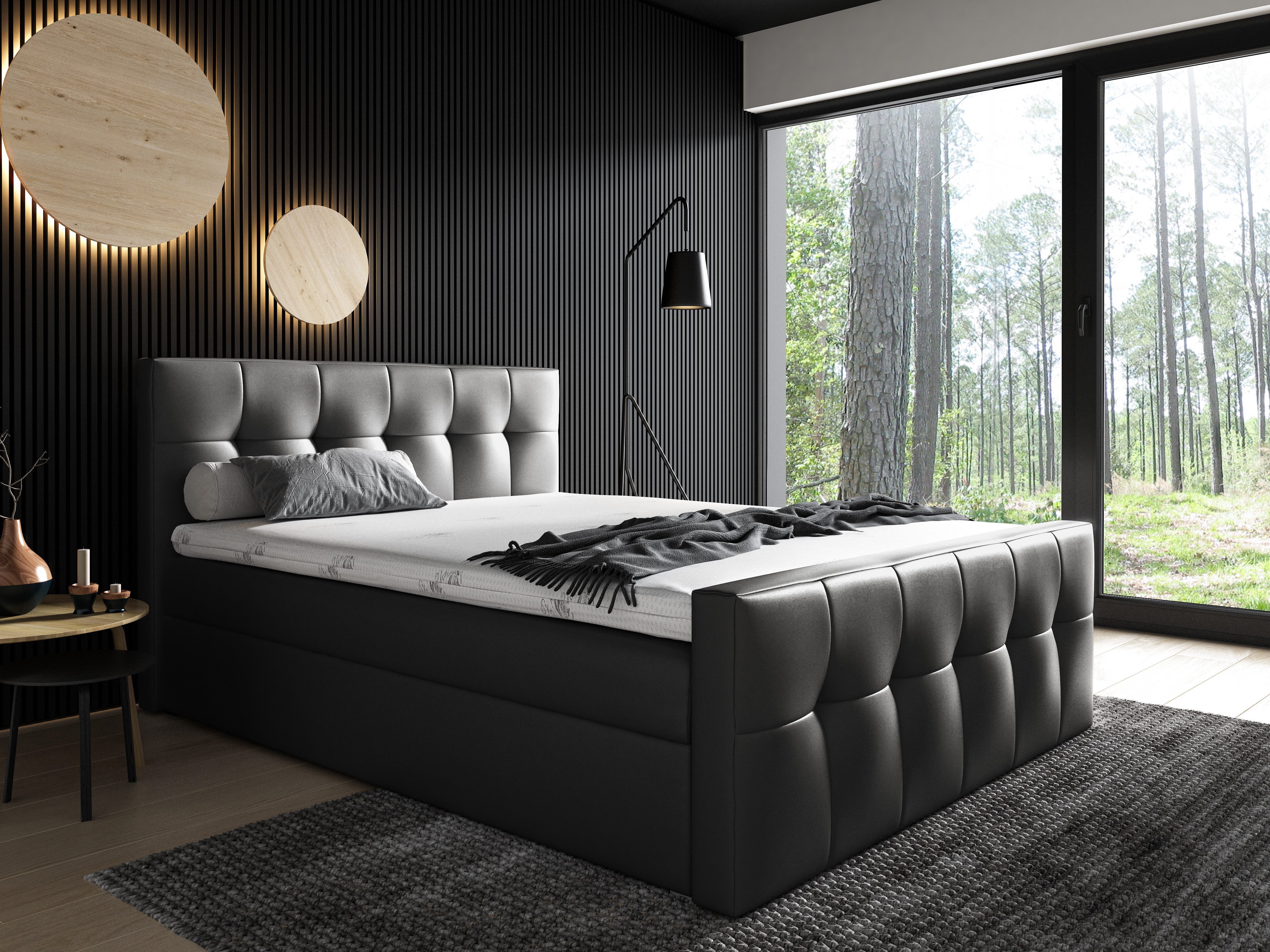 Schlaffabrik Boxspringbett MALIBU (Madryt 1100), inkl. Matratze, Topper, Stauraum