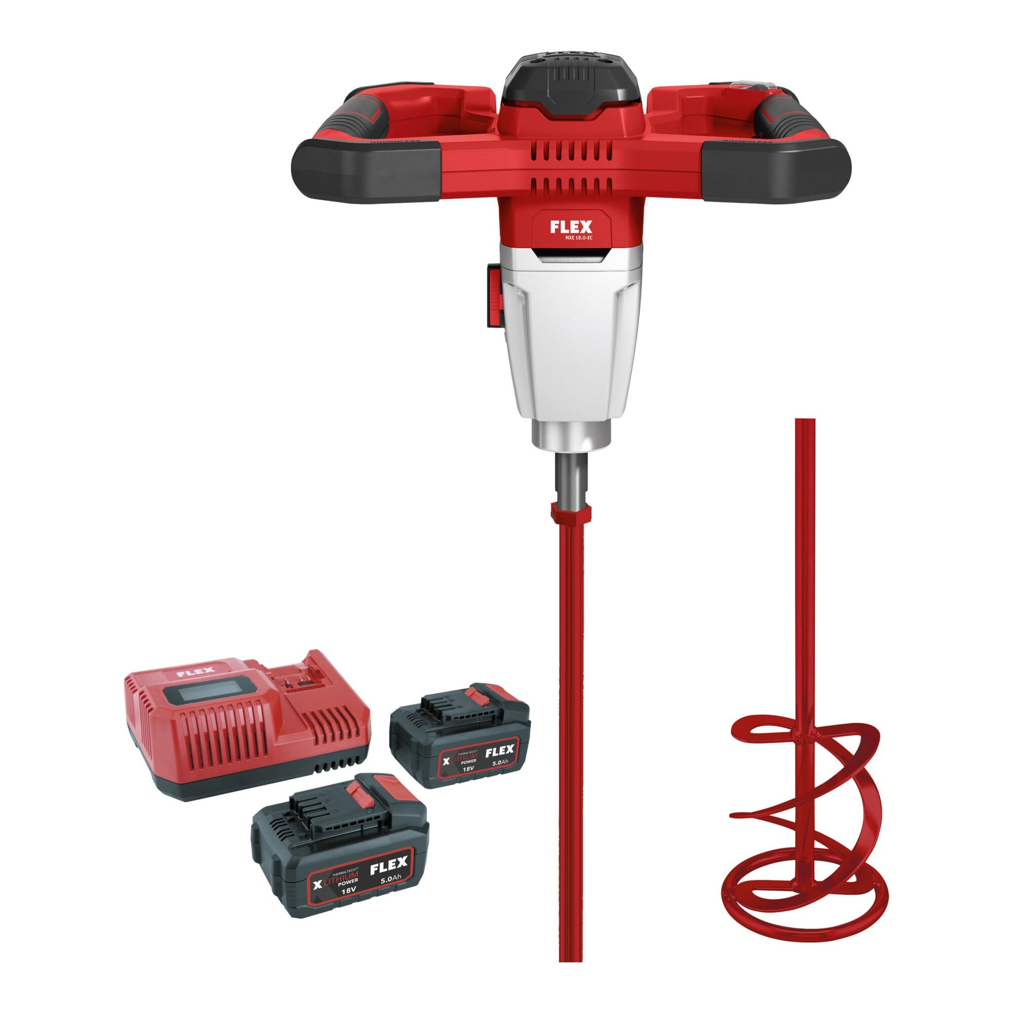 Flex Kompressor Flex Akku 2-Gang-Rührer MXE 18.0-EC/5.0 Set + HP2 120 mit 3-Stufen