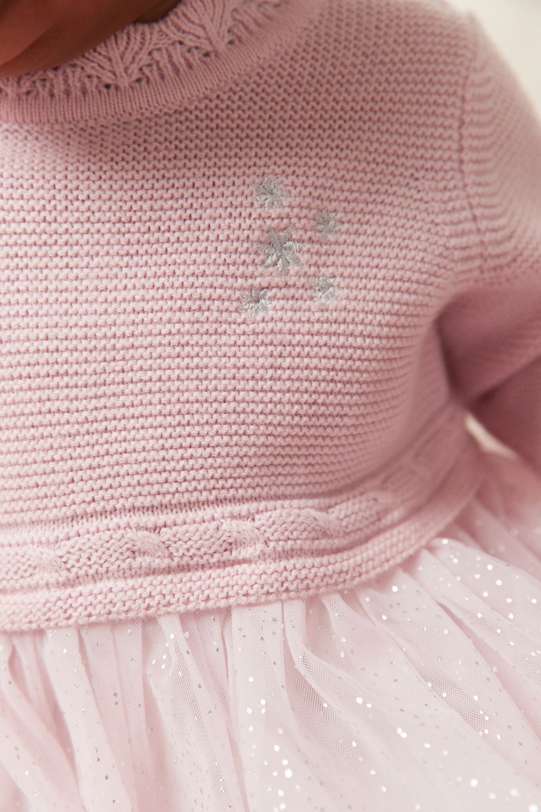 Next Netzstoff Glitzerndes Pink Ballettkleid (1-tlg) Druckkleid aus Babys für