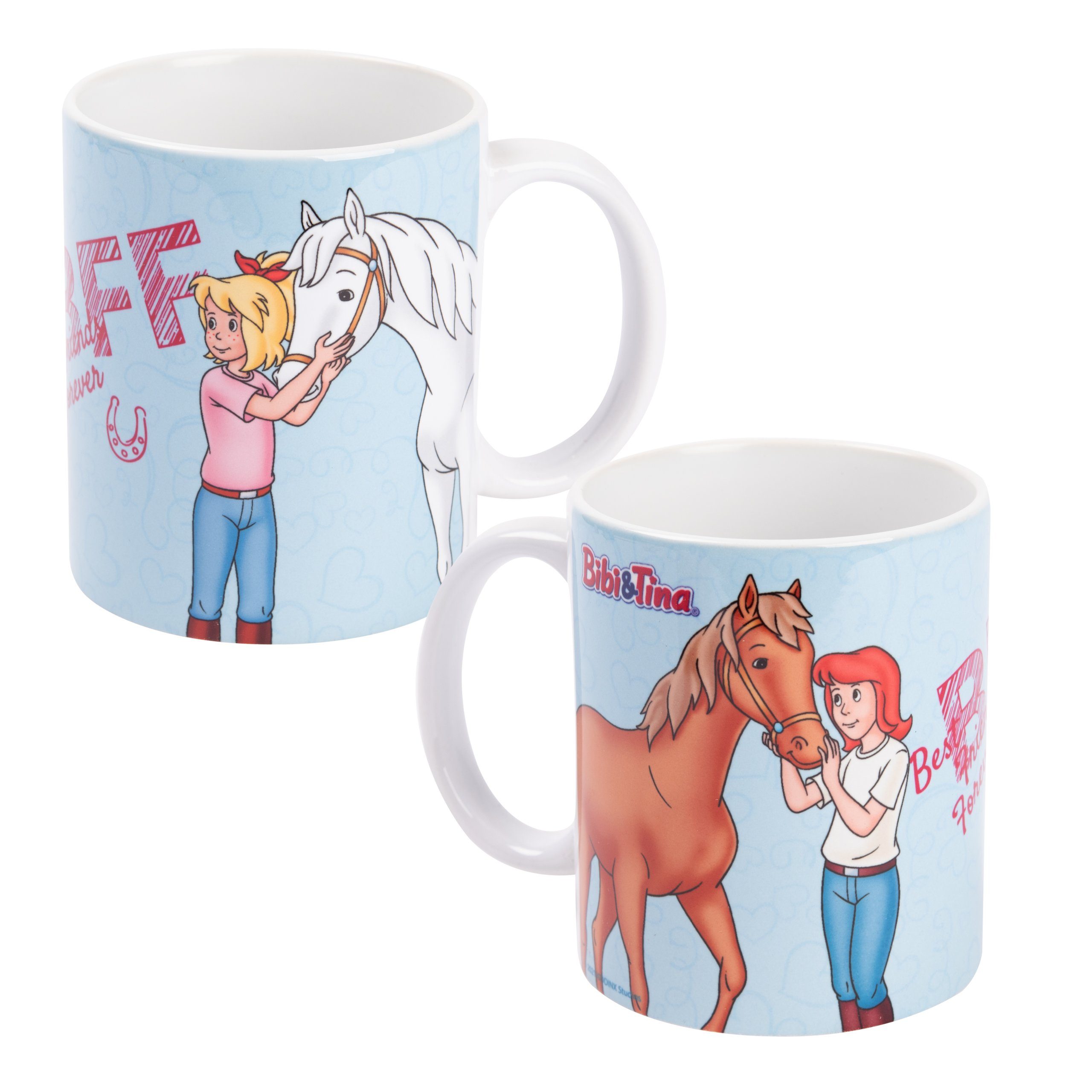 United Labels® Tasse Bibi & Tina Kaffeetasse - Best friends forever aus Keramik 320 ml, Keramik