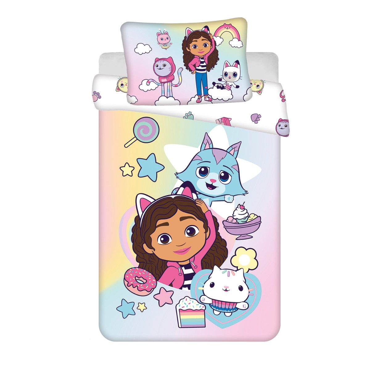 Gabby's Dollhouse Kinderbettwäsche Baumwolle Baby Bettwäsche 2 teilig 100 × 135 cm 40 × 60 cm