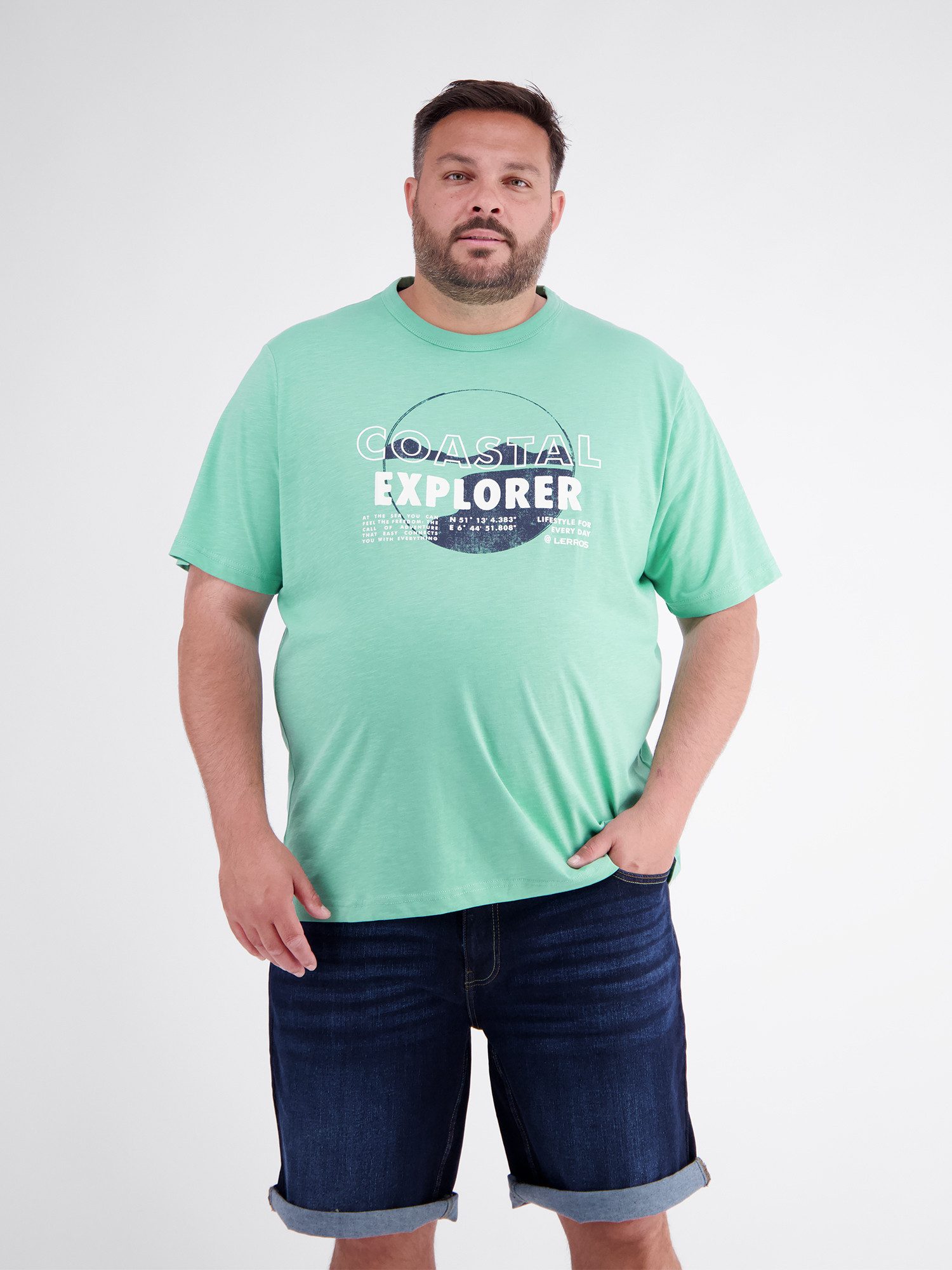 T-Shirt T-Shirt mit O-Neck in großen Größen