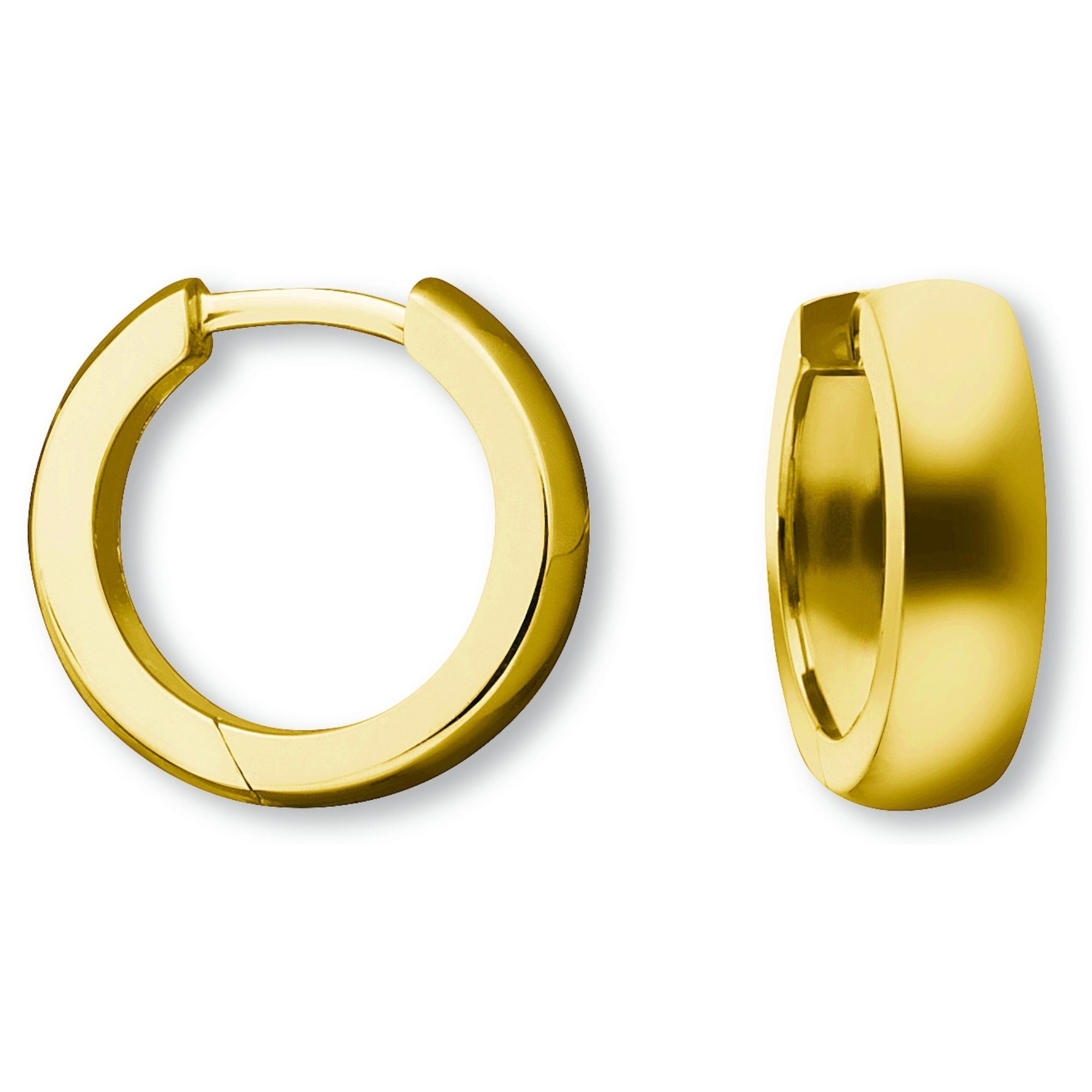 ONE ELEMENT Paar Creolen Ohrringe Creolen aus 333 Gelbgold Ø 15,0 x 4,0 mm, Damen Gold Schmuck